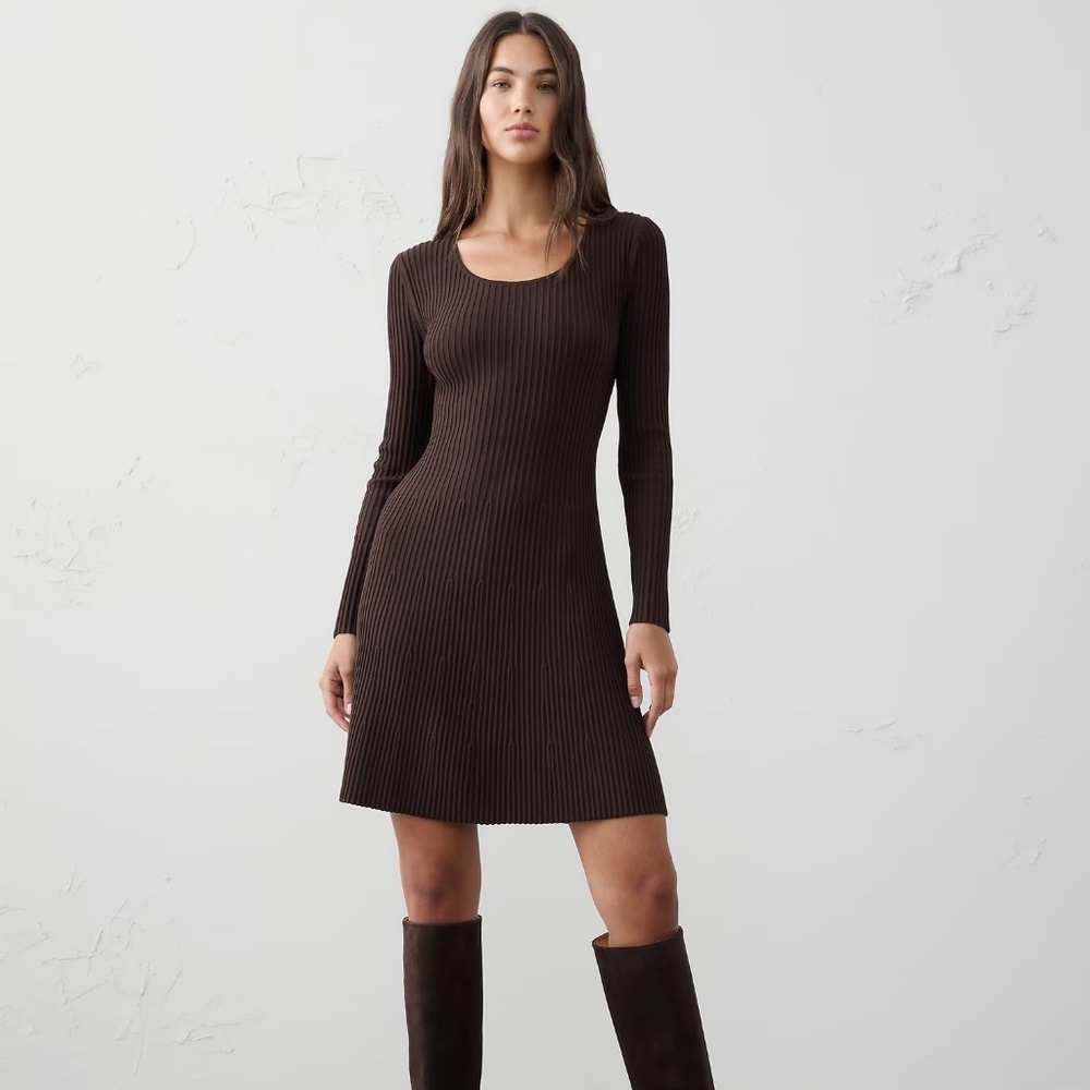 RIBBED KNIT MINI DRESS - BANANA REPUBLIC FACTORY